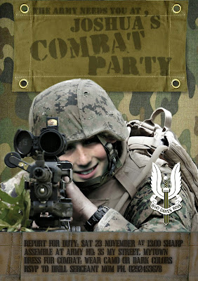 Combat/Army Party Personalized Invitation