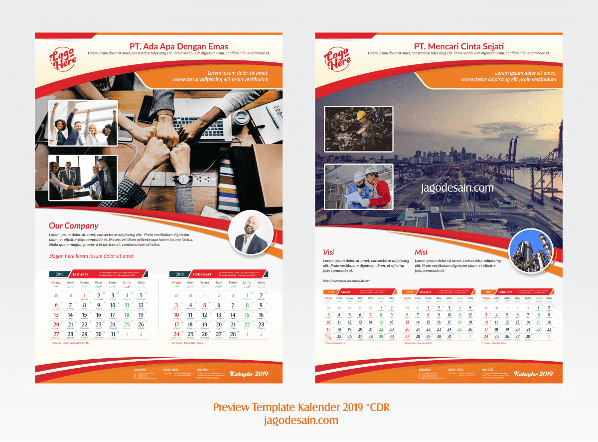 Download Template Kalender 2021 CDR Lengkap Dengan 