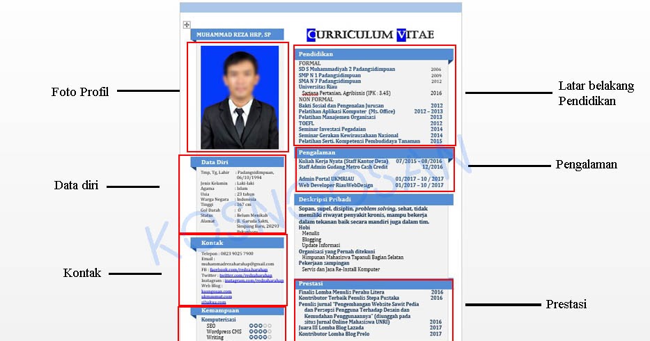 Contoh Cv Lamaran Kerja Melalui Email