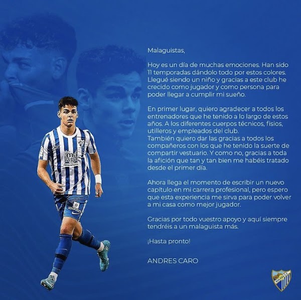 Málaga, la despedida de Andrés Caro