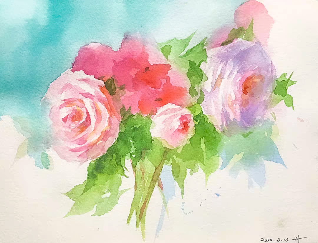 What is watercolor history? How to choose Watercolor paper？How to draw a watercolor rose? come to see my online class