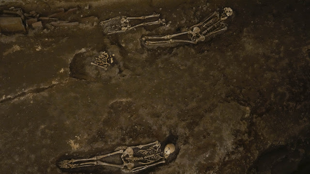 Σκελετοί που βρέθηκαν στη νεκρόπολη.