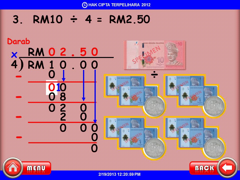 AZIMAT MATEMATIK: WANG : OPERASI BAHAGI 1