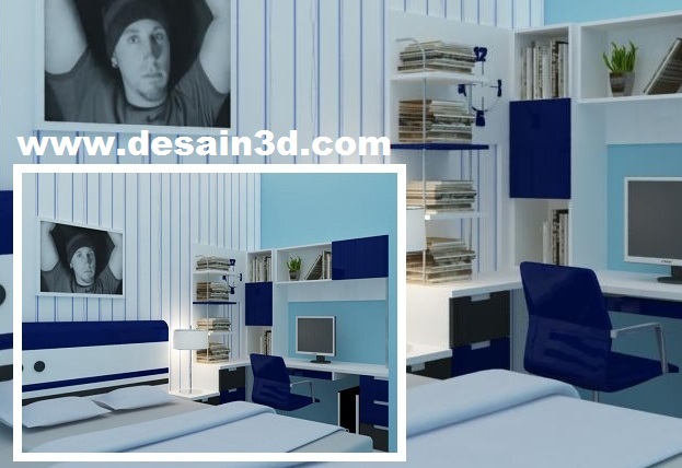 BELAJAR DESAIN  Desain  kamar  anak laki laki nuansa  biru 