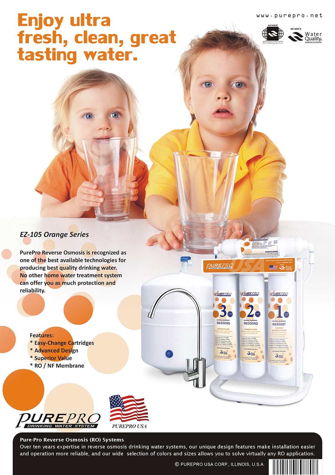 PurePro® EZ-105 / EZ-105P Easy-Change Reverse Osmosis Water Filtration