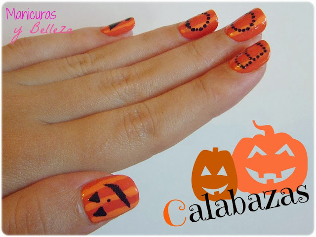 nail art manicura halloween calabazas pumpkins nails uñas decoradas diseños