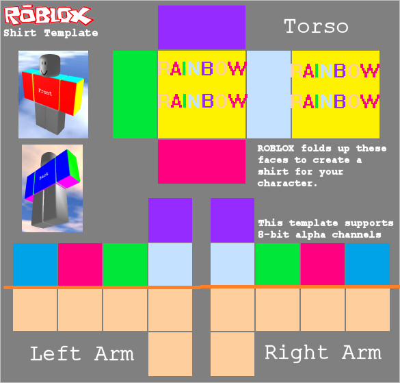 The Roblox Blog October 2011 - rainbow roblox template shirt