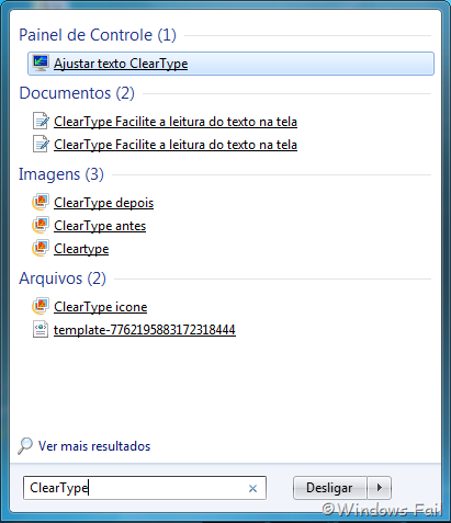 Para acessar o ClearType, basta digitar “ClearType” no menu Iniciar. Depois, basta clicar em Ajustar texto ClearType