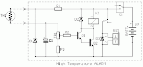 Temperature warning indicator circuit