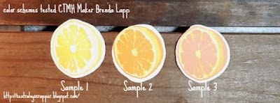 color schemes tested with lemon half stamp