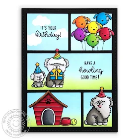 Sunny Studio Stamps: Puppy Parents Birthday Card (using Comic Strip Everyday Die & Party Pups Stamps)