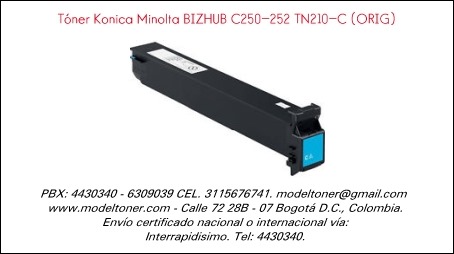 Tóner Konica Minolta BIZHUB C250-252 TN210-C (ORIG)