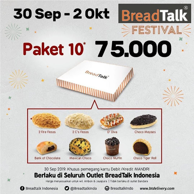 #BreadTalk - #Promo BreadTalk Festival Roti Mulai 7500 (30 - 02 Okt 2019)