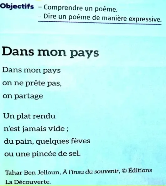 Lecture diction (UD1)  Dans mon pays  Référence  Mes apprentissages 5 AEP