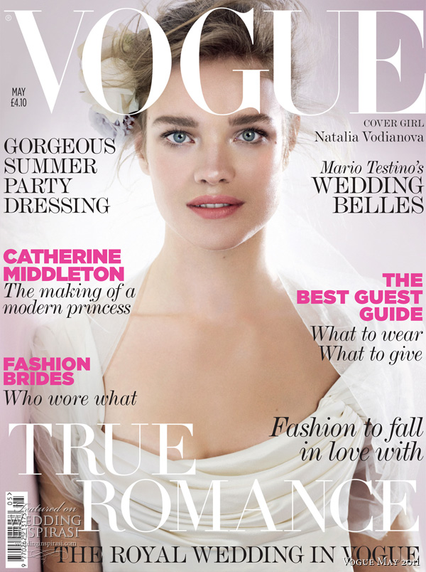 Natalia Vodianova in a Vivienne Westwod wedding dress wedding magazines