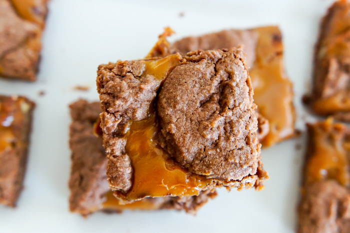 Shrinkflation Caramel Brownies