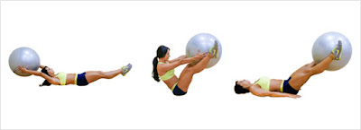Leg raises with an exercise ball 