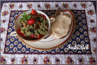 Fraises au pesto de menthe Strawberries with mint pesto
