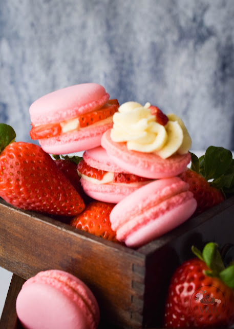 macarons de fresa