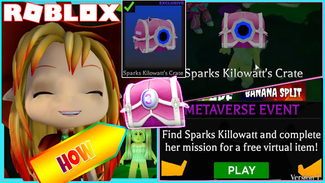 ROBLOX BANANA EATS! HOW TO GET SPARKS CRATE 3 and GETTING SPARKS KILOWATT'S CRATE BEACON