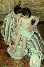 Mary Cassatt The Bath 1891-1892 Art Institute of Chicago while painted in Europe Cassatt is considered an American painter