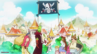 ワンピース アニメ 1081話 バルトロメオ 赤髪海賊団 旗 燃やす ONE PIECE Episode 1081