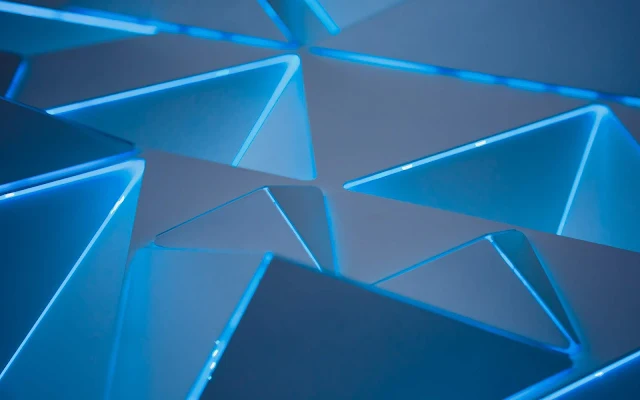 Triangles Neon 3D Blue Geometric