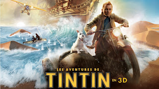 Tintin and His Dog on Motorbike 3D HD Wallpaper