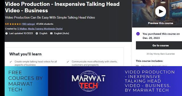 Video Production - Inexpensive Talking Head Video - Business. By Marwat Tech