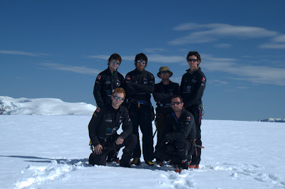 The Team on the broad, snowy summit of "Donal Deery" 2083m