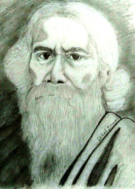 PENCIL DRAWING - Rabindranath Tagore