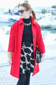 red Kiomi coat, elegant outfit, zara clutch, cappotto rosso, Fashion and Cookies, fashion blogger