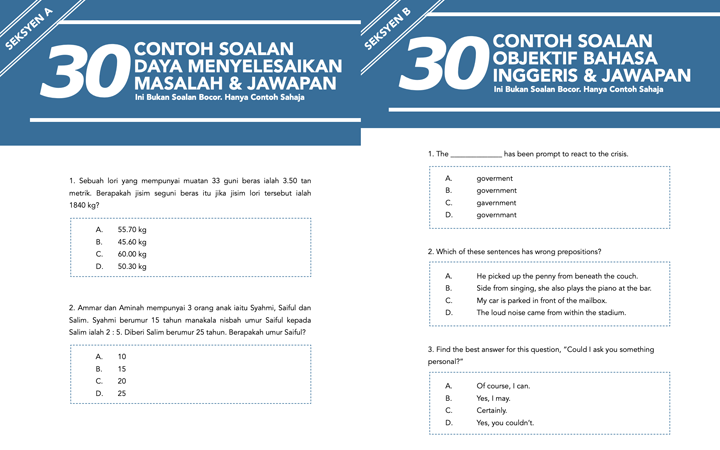 Contoh Soalan Temuduga Pembantu Tadbir Kewangan Gred W19 