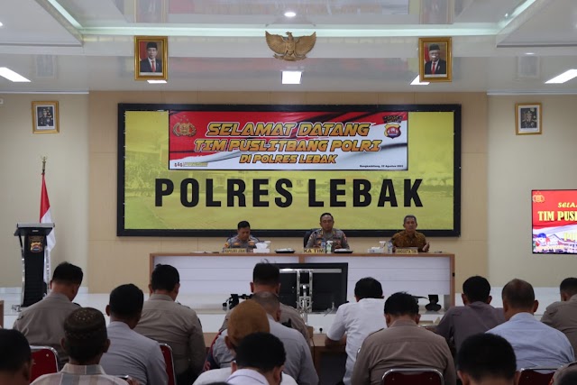 Tim Puslitbang Polri Lakukan Penelitian pemberantasan kejahatan jalanan dan aksi premanisme di Polres Lebak