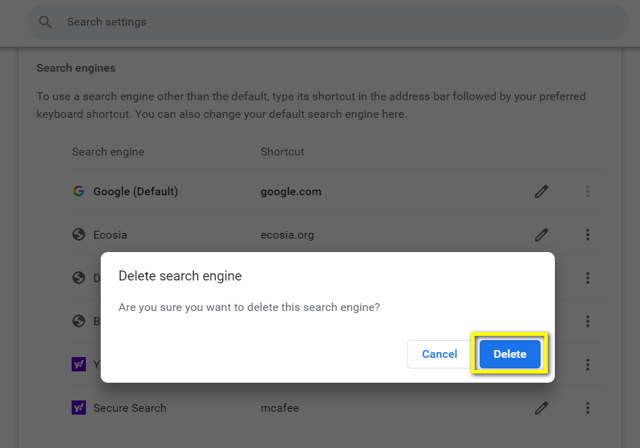 How To Remove Yahoo Search from Google Chrome Omnibox