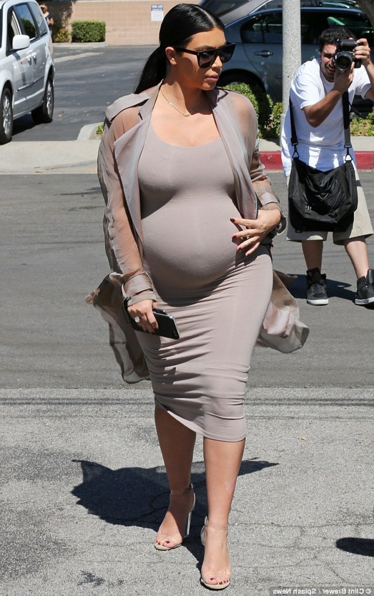 Kim Kardashian almost takes a tumble in high heels in Beverly Hills  - Kim Kardashian Pregnant In Heels
