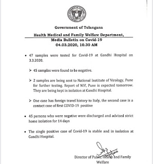 Hyderabad #coronavirus Affected patient getting well, official news Hospital