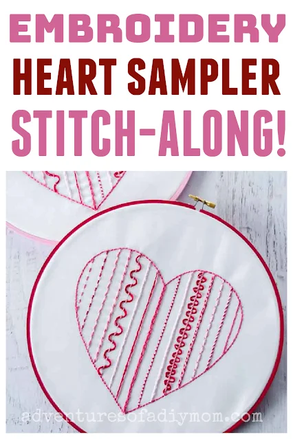 heart sampler embroidery project