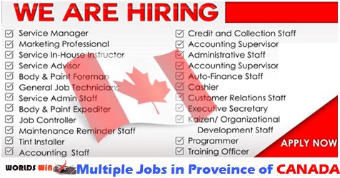 Jobs in Provinces of CANADA