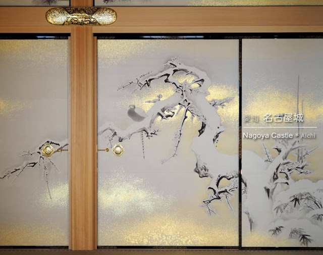 名古屋城：本丸御殿の雪中梅竹鳥図