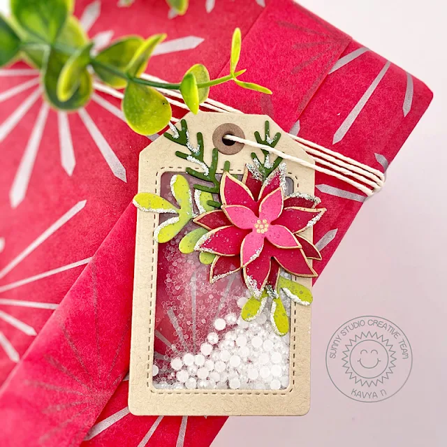 Sunny Studio Stamps: Mini Mat & Tag Die Focused Holiday Tags by Kavya (featuring Winter Greenery)