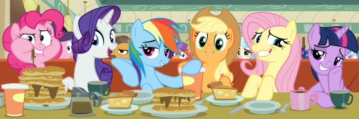 Eating at the Diner With the Mane 6