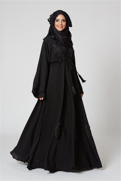  teladan animo gaya desain baju model abaya terbaru  21 Model Abaya Terbaru 2018