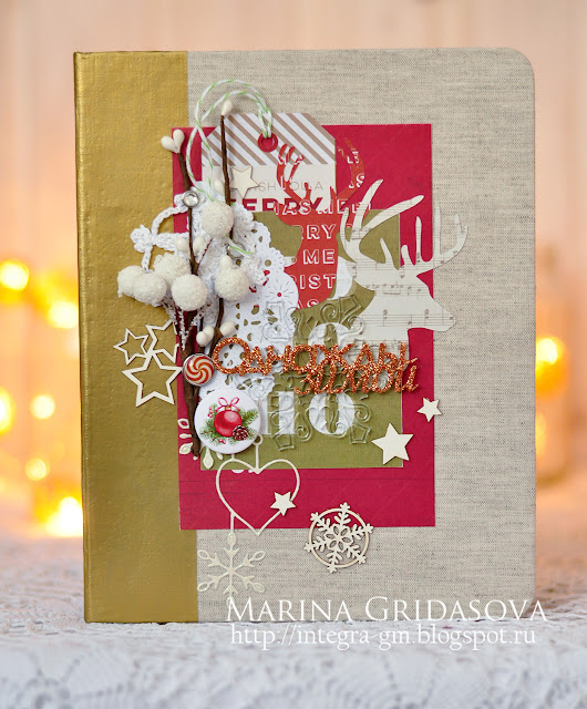 December Daily @akonitt #album #min-album #by_marina_gridasova #decemberdaily #scrapbooking #diecut #silhouettecameo #pinkpaislee #glitter