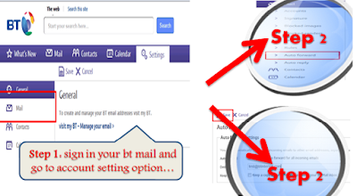 setup Auto-Forward in bt mail