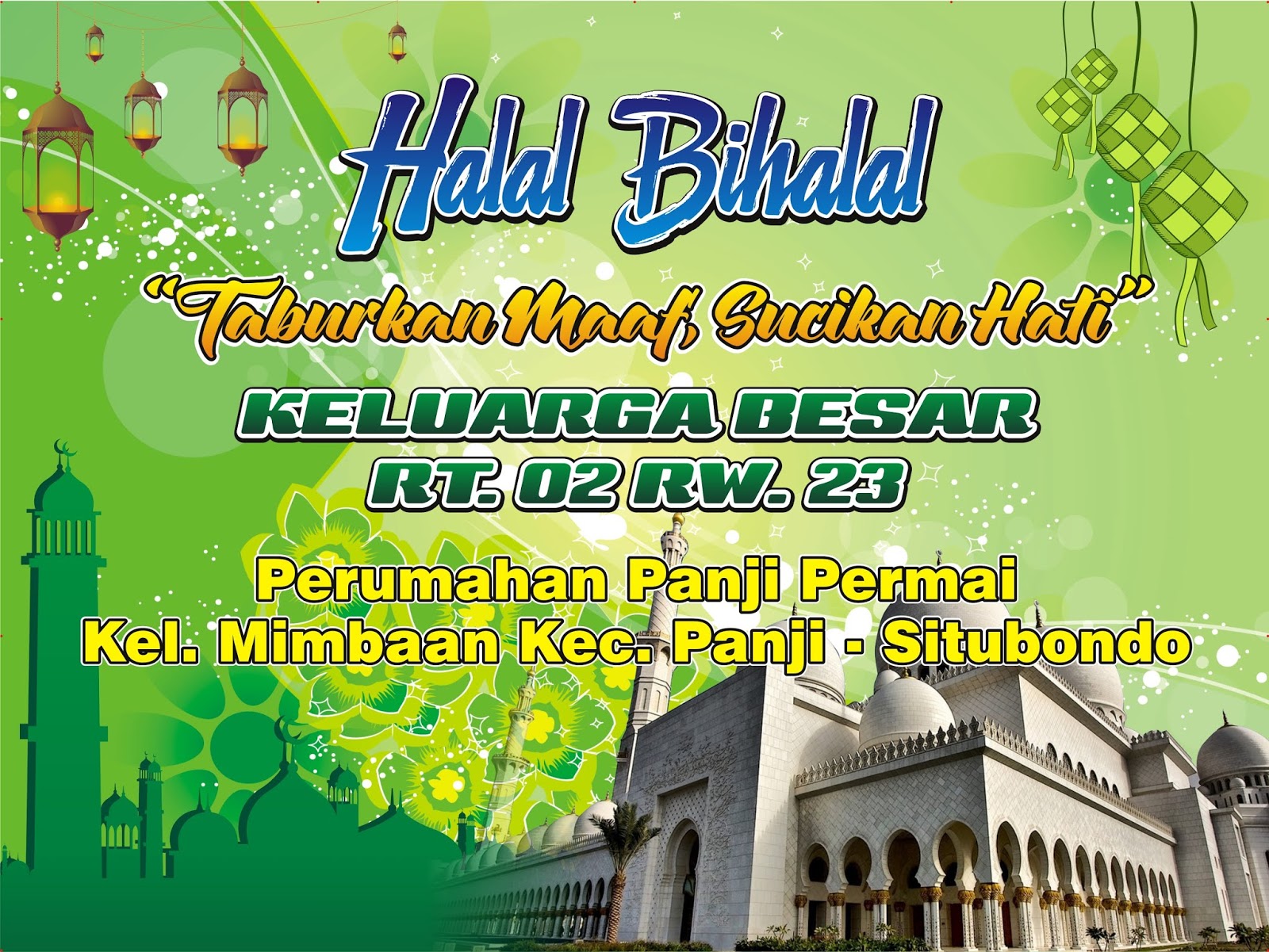 Contoh Desain Halal Bihalal untuk Idul Fitri versi Corel draw