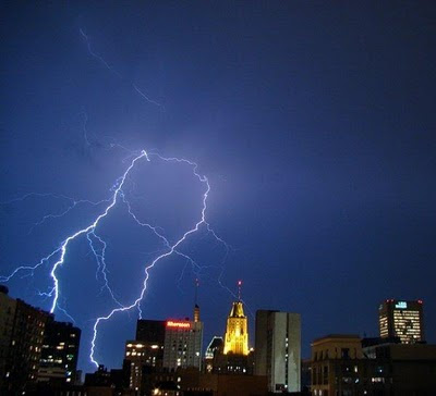 Picture of lightning over Baltimore.