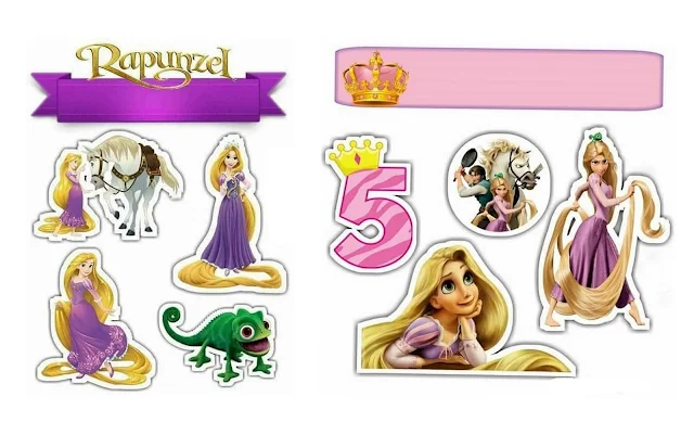 Rapunzel Free Printable Cake Toppers.