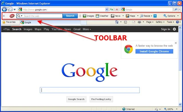 Muncul Toolbar yang Aneh di Browser