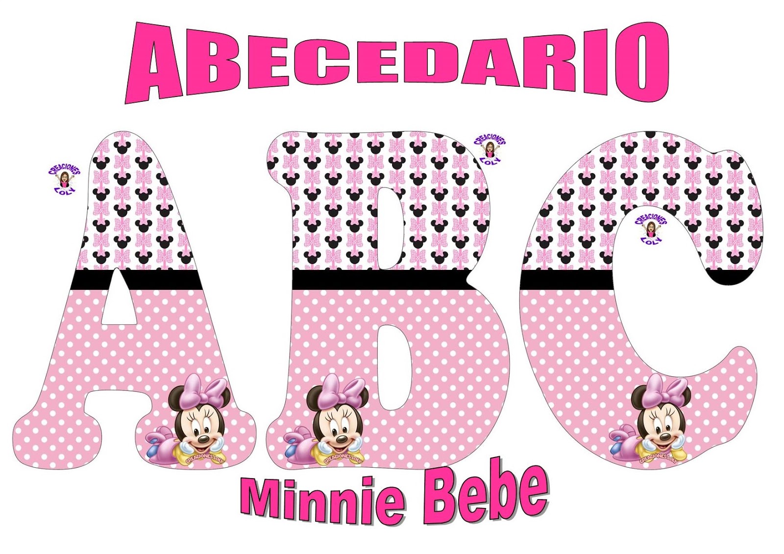 Creaciones Loly Abecedario Minnie Bebe